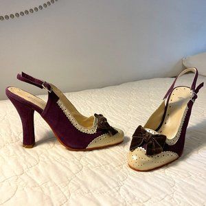 Sample Sale Velvet Bow Oxford Pumps, 6